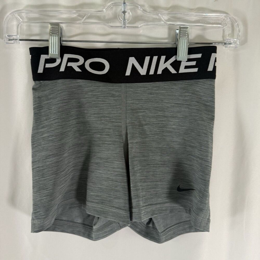 Nike Pro Compression Shorts Women's XS Heathered Gray Stretch Pull On